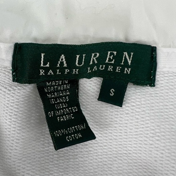 Lauren Ralph Lauren White Embellished Logo Long Sleeve Sweatshirt Size S Women's - Picture 2 of 6